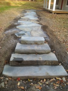 irregular flagstone walkway