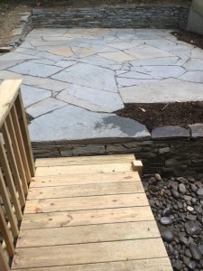 Irregular flagstone patio