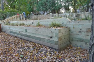 lumber retaining wall