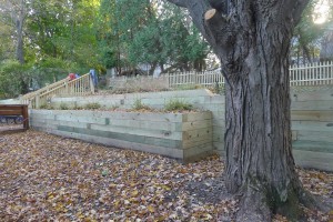 lumber retaining wall