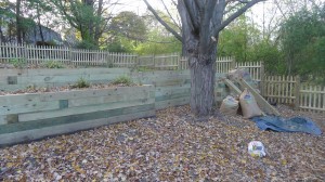 lumber retaining wall